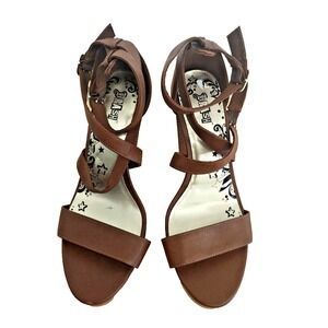 BRASH WOMEN'S SIZE 8.5 HIGH BLOCK HEEL‎ CRISS-CROSS STRAPPY SANDAL